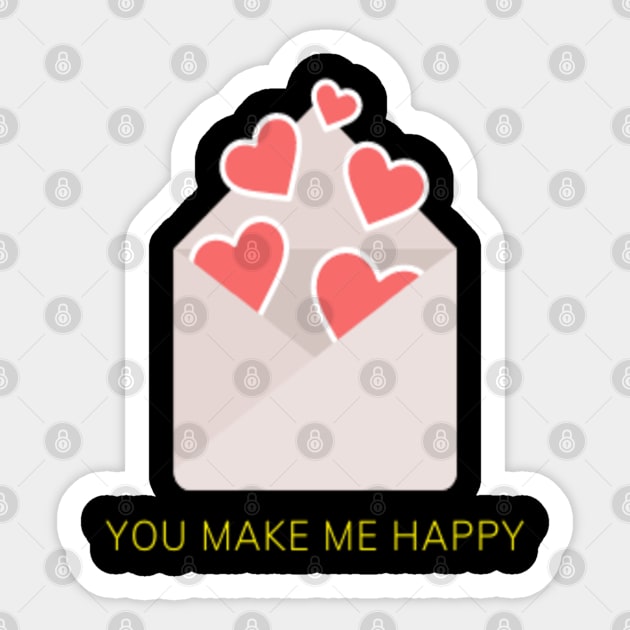 You make me happy Sticker by Shineyarts